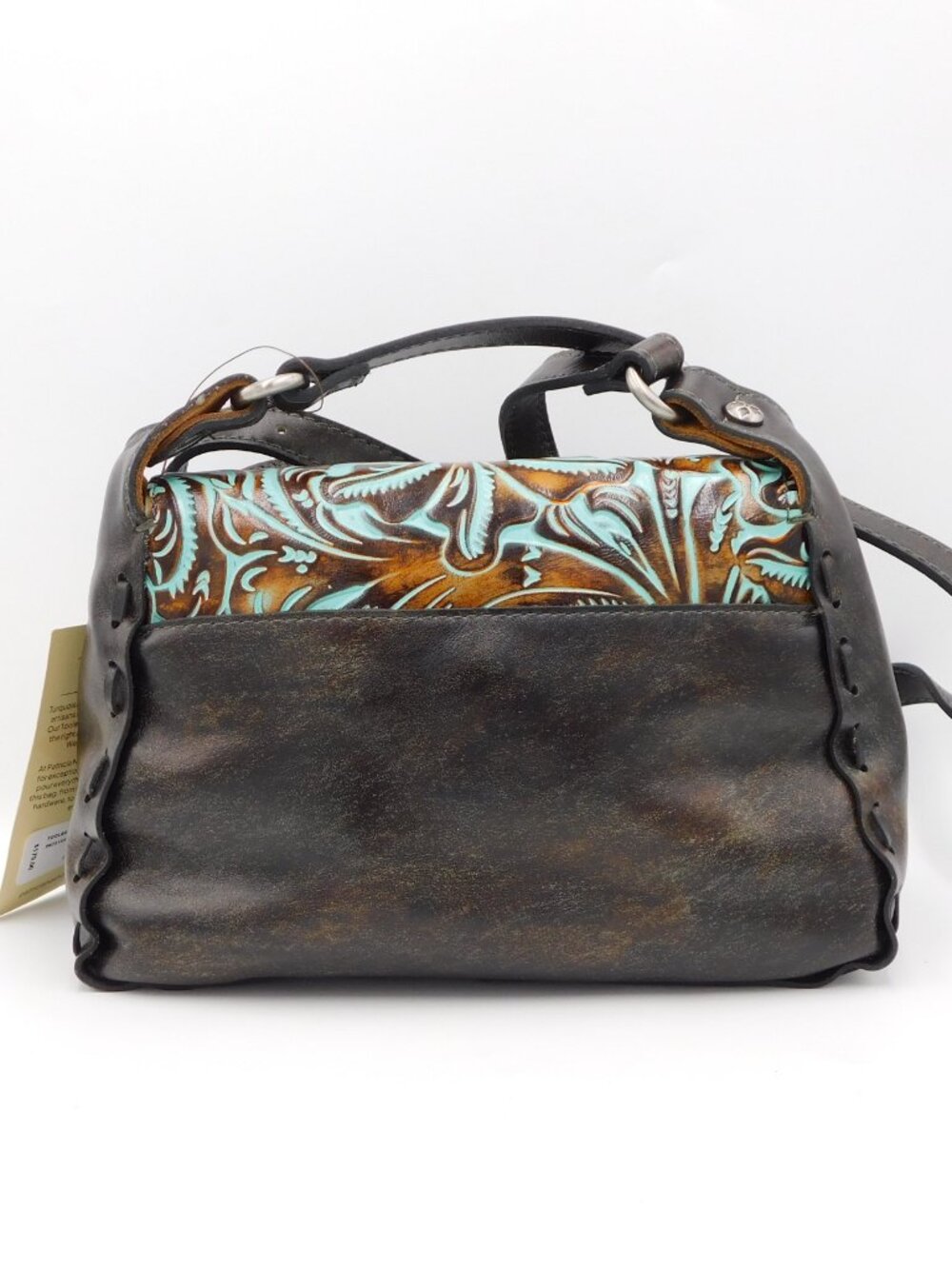 Patricia Nash Lucia Embossed Tooled Leather Turquoise Crossbody Bag | NWT - Picture 6 of 10